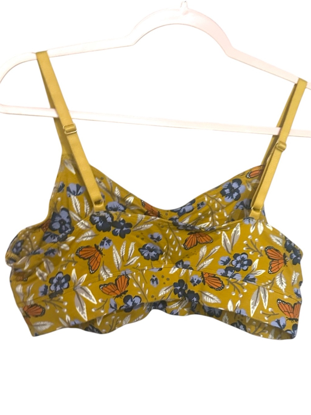 Duluth Yellow Butterfly and Floral Crop Cami (XL) - Picture 2 of 3